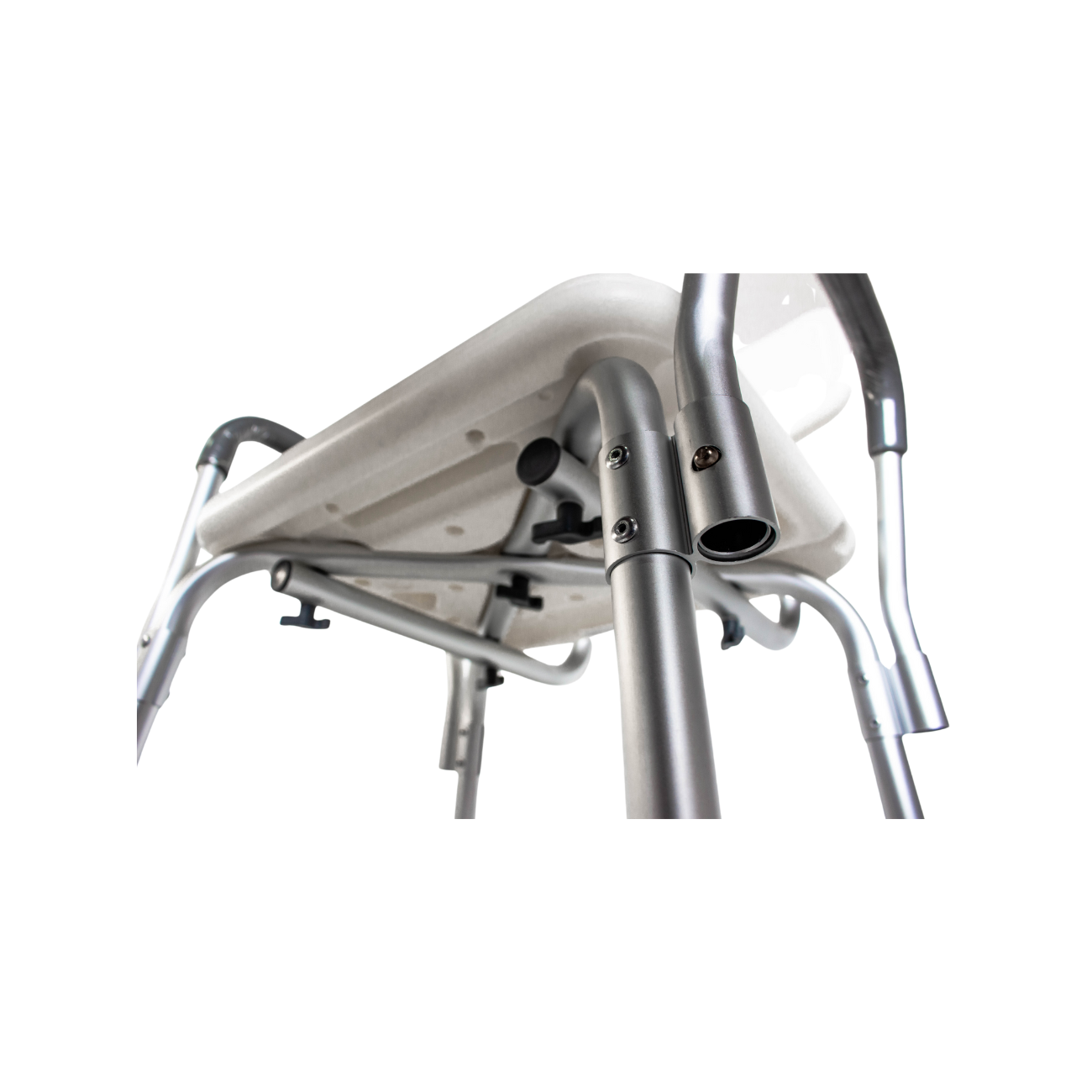 Cadeira Banqueta de Banho Adulto Idosos Aluminio com Apoio de Braços e Encosto - 2