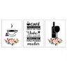 Kit 3 Quadros Café e Vinho Cozinha Branco 20x30cm Decorativo Cantinho Gourmet - 2
