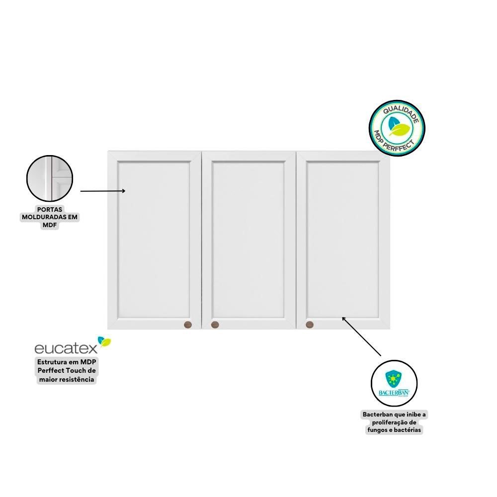 Armário Aéreo 3 Portas 120 cm Unna Poliman - 3