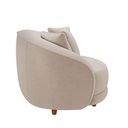 Ver mais imagens de Poltrona Decorativa Para Sala 122cm Pés Madeira Kaly M22 Veludo Bege - Mpozenato