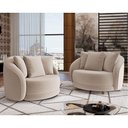 Ver imagem 7 de Poltrona Decorativa Para Sala 122cm Pés Madeira Kaly M22 Veludo Bege - Mpozenato