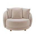 Ver imagem 6 de Poltrona Decorativa Para Sala 122cm Pés Madeira Kaly M22 Veludo Bege - Mpozenato
