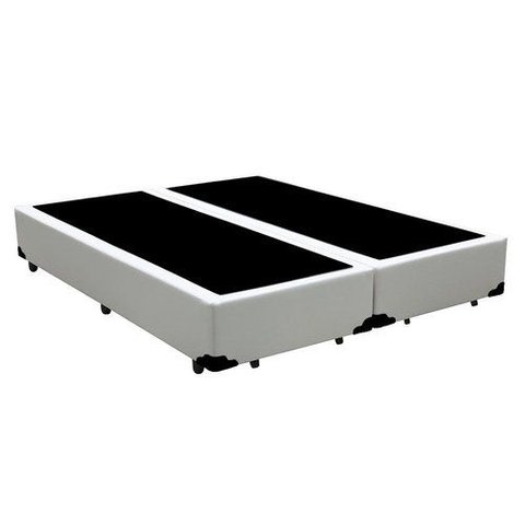 Cama Box Queen 158 Bipartido - Tecido Suede Branco
