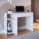 Ver imagem 1 de Escrivaninha Mesa Escritório Complemento 1 Gaveta 108cm Branco Line