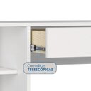 Ver imagem 6 de Escrivaninha Mesa Escritório Complemento 1 Gaveta 108cm Branco Line