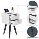 Ver imagem 3 de Mesa de Cabeceira Retro com 2 Gavetas de 30cm Pé Marrom Escuro Envio Montada