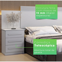 Ver imagem 4 de Cabeceira Extensiva Casal Queen Império Benetil Móveis - Branco