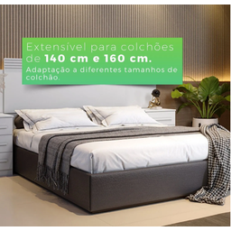 Cabeceira Extensiva Casal Queen Império Benetil Móveis - Branco - 5