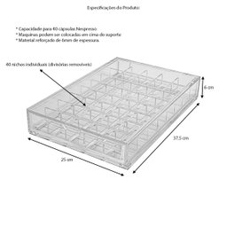 Porta Cápsulas Nespresso em Acrílico com gaveta para 40 Un Centauri Acrílicos PCN-40-1GV - 4