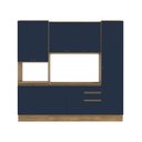 Ver imagem 2 de Cozinha Compacta com Kit Forno Celeste Kappesberg 100% Mdf Nogueira/azul 240cm