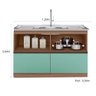 Balcão para Pia e Cuba 120 Cm 2 Portas 3 Gavetas Etna Poliman Móveis - 5
