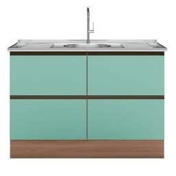 Balcão para Pia e Cuba 120 Cm 2 Portas 3 Gavetas Etna Poliman Móveis - 2