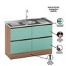 Balcão para Pia e Cuba 120 Cm 2 Portas 3 Gavetas Etna Poliman Móveis - 4
