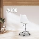 Ver imagem 2 de Cadeira de Escritório Secretária Fox Base Giratória Branca F032