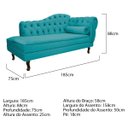 Ver imagem 3 de Kit Diva Recamier Diana 185cm Lado Esquerdo e 01 Poltrona Classic Suede - Doce Sonho Móveis RECAMIER