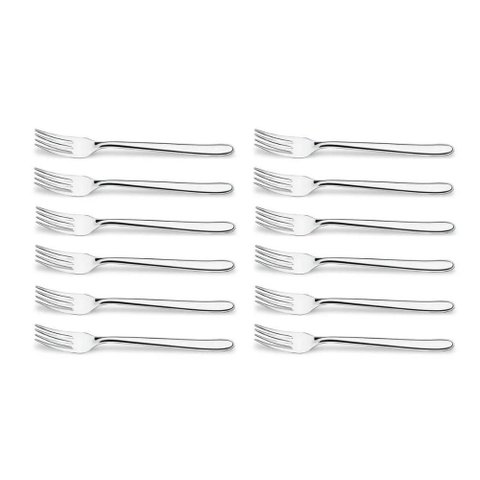 Jogo 12 Garfos de Mesa 18cm Aço Inox Brinox Siena Talheres Cozinha Refeições Mesa Posta