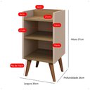 Ver imagem 7 de Mesa de Cabeceira Criado Quarto Escritório Max Retro - Fendi e Hanover
