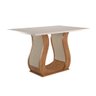 Mesa de Jantar Retangular Veneto 1,60m 6 Lugares Tampo Off White (com Detalhes Bege) / Mel Viero - 1