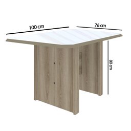 Mesa Retangular com 4 Cadeiras Castanho/off White Indekes New Charm 80x110x76 - 4