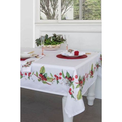 Toalha de Mesa Linha K Digital Cerejas 1,50x1,50M Kacyumara