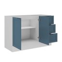 Ver imagem 3 de Balcão Planejado 2 Portas 3 Gavetas 120cm sem Tampo Soho CabeCasa MadeiraOriginals Branco/Azul