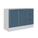 Ver imagem 2 de Balcão Planejado 2 Portas 3 Gavetas 120cm sem Tampo Soho CabeCasa MadeiraOriginals Branco/Azul