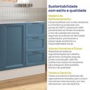 Ver mais imagens de Balcão Planejado 2 Portas 3 Gavetas 120cm sem Tampo Soho CabeCasa MadeiraOriginals Branco/Azul