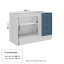 Ver imagem 4 de Balcão Planejado 2 Portas 3 Gavetas 120cm sem Tampo Soho CabeCasa MadeiraOriginals Branco/Azul
