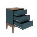 Ver imagem 3 de Mesa de Cabeceira 45cm 3 Gavetas com Pés em Madeira Maciça Mb 1021 Movelbento
