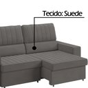 Ver imagem 4 de Sofá 2 Lugares Retrátil e Reclinável Suede Cinza Luizzi Napoli 1,85m