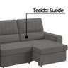 Sofá 2 Lugares Retrátil e Reclinável Suede Cinza Luizzi Napoli 1,85m - 4