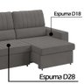 Sofá 2 Lugares Retrátil e Reclinável Suede Cinza Luizzi Napoli 1,85m - 5