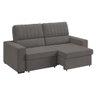 Sofá 2 Lugares Retrátil e Reclinável Suede Cinza Luizzi Napoli 1,85m - 2