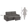 Sofá 2 Lugares Retrátil e Reclinável Suede Cinza Luizzi Napoli 1,85m - 7
