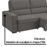 Sofá 2 Lugares Retrátil e Reclinável Suede Cinza Luizzi Napoli 1,85m - 3
