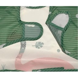 Babador Impermeável Manga Longa Blw Curta Kit 2unds Flamingo Baby Babador Blw, Babador Avental, Baba - 4