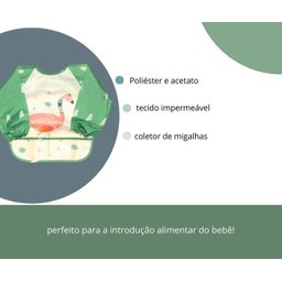 Babador Impermeável Manga Longa Blw Curta Kit 2unds Flamingo Baby Babador Blw, Babador Avental, Baba - 2
