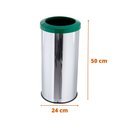 Ver imagem 2 de Lixeira Inox 25L Aro Esmaltado Cesto De Lixo Reciclável Cozinha - Verde