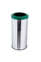 Ver imagem 1 de Lixeira Inox 25L Aro Esmaltado Cesto De Lixo Reciclável Cozinha - Verde