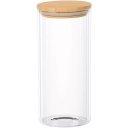 Ver imagem 1 de Pote de Vidro Tubular com Tampa de Bambu 1l 10x17cm Transparente