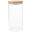 Ver imagem 2 de Pote de Vidro Tubular com Tampa de Bambu 1l 10x17cm Transparente
