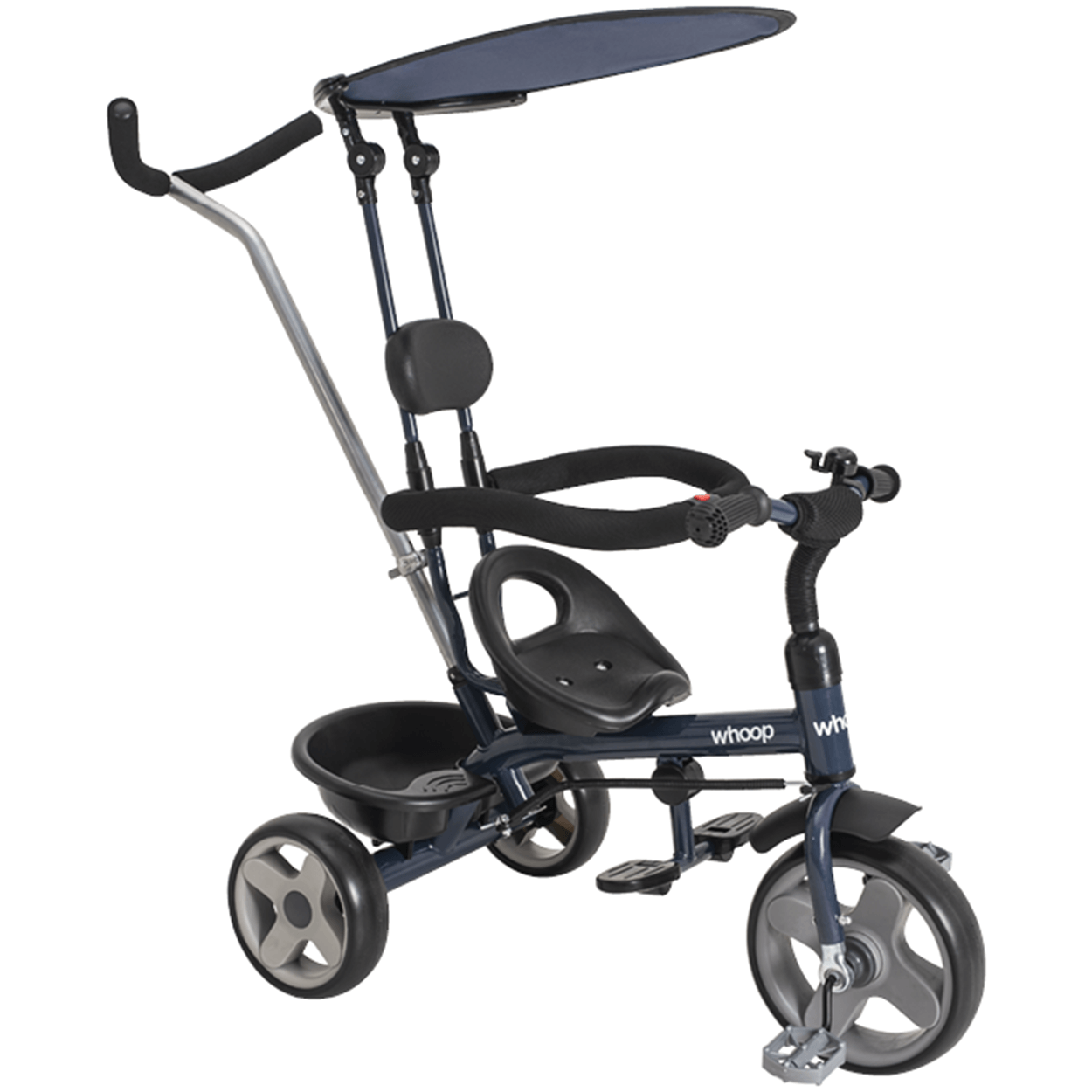 Triciclo Carrinho para Passeio e Pedal Kiddo Whoop Grow Azul ...