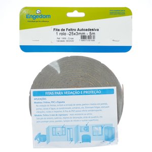 FELTRO EM ROLO ADESIVO CINZA GR 25X3X5000MM