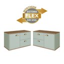 Ver imagem 6 de Gabinete de Banheiro 80cm 100% MDF com 1 Porta e 2 Gavetas sem Cuba Lívia Yescasa Verde/Freijó/Mosca