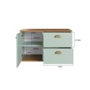 Ver imagem 7 de Gabinete de Banheiro 80cm 100% MDF com 1 Porta e 2 Gavetas sem Cuba Lívia Yescasa Verde/Freijó/Mosca