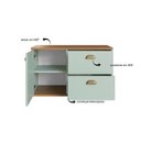 Ver mais imagens de Gabinete de Banheiro 80cm 100% MDF com 1 Porta e 2 Gavetas sem Cuba Lívia Yescasa Verde/Freijó/Mosca