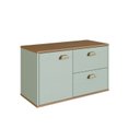 Ver imagem 2 de Gabinete de Banheiro 80cm 100% MDF com 1 Porta e 2 Gavetas sem Cuba Lívia Yescasa Verde/Freijó/Mosca