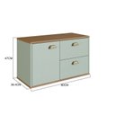 Ver imagem 3 de Gabinete de Banheiro 80cm 100% MDF com 1 Porta e 2 Gavetas sem Cuba Lívia Yescasa Verde/Freijó/Mosca