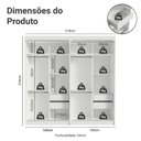 Ver imagem 2 de Conjunto 2 Guarda-Roupas 4 Portas de Correr com 4 Espelhos Branco/Rustic Tokio Madesa