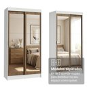 Ver imagem 6 de Conjunto 2 Guarda-Roupas 4 Portas de Correr com 4 Espelhos Branco/Rustic Tokio Madesa